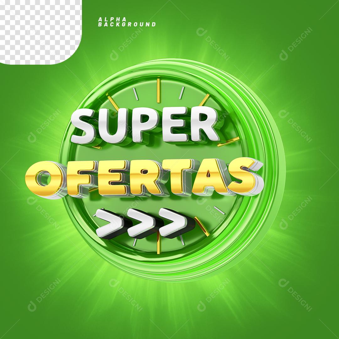 Selo 3D para Composição Super Ofertas PNG Transparente Sem Fundo