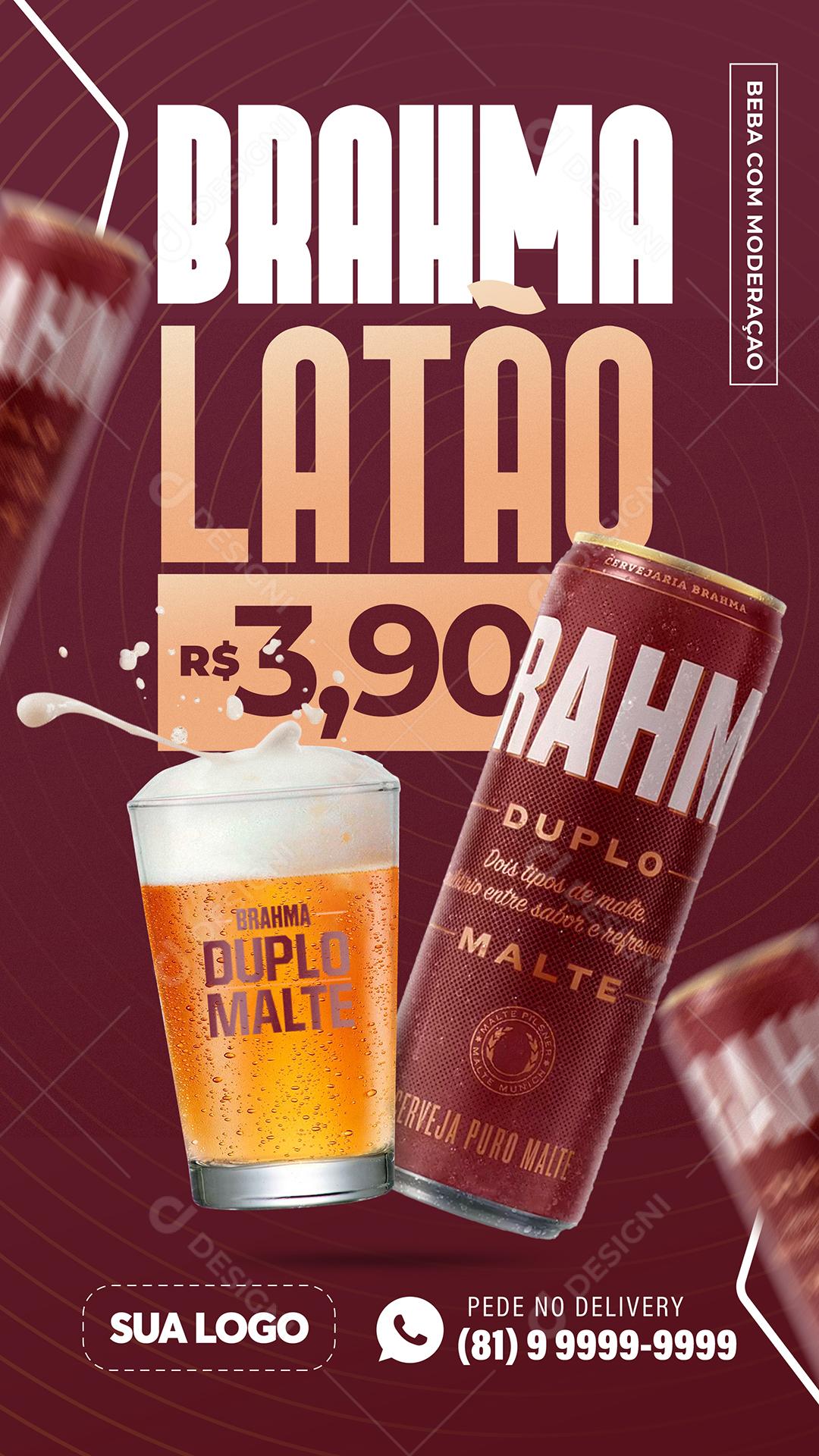 Post Story Distribuidora Beer Brahma Brass Social Media Editable PSD