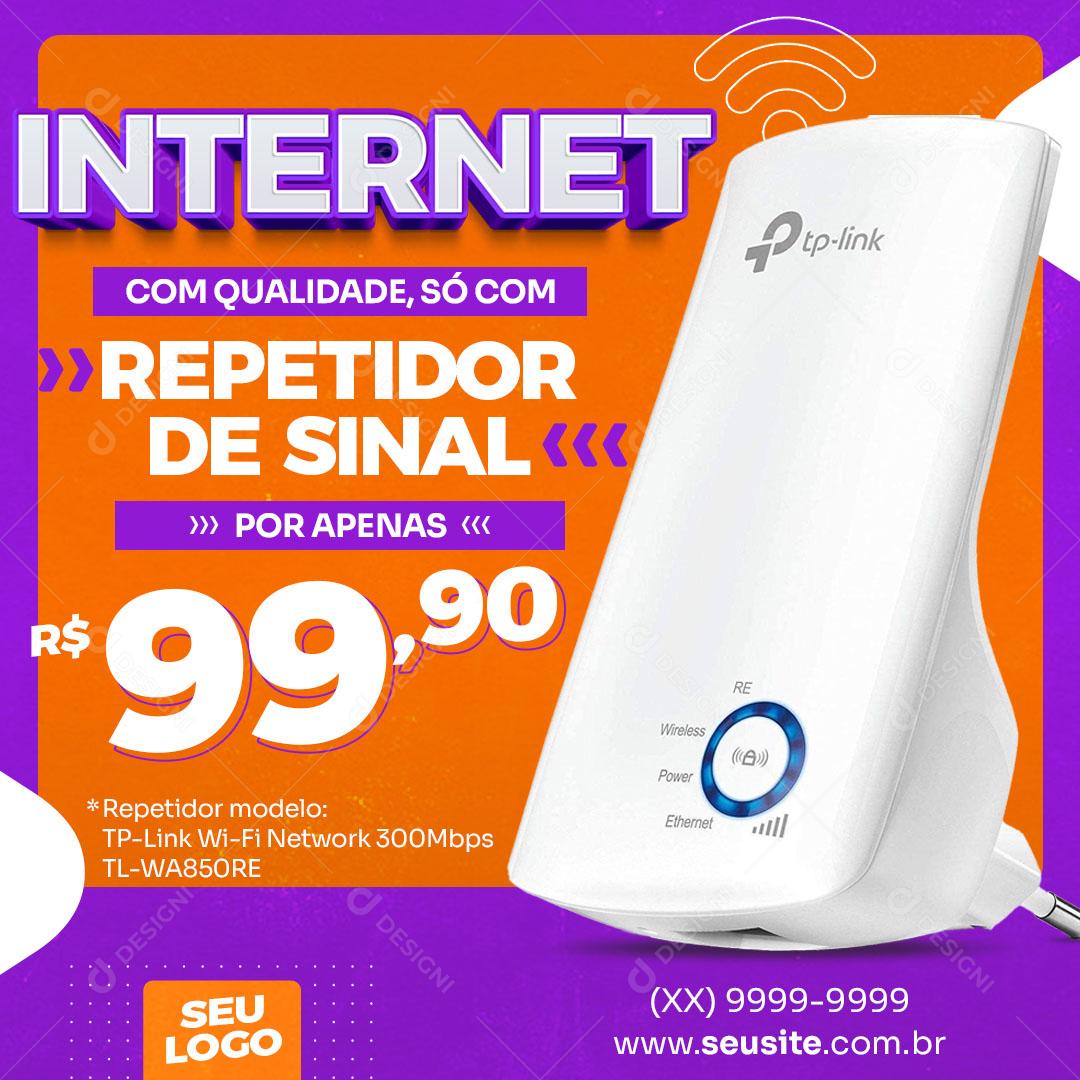 Post Feed Internet Produto Repetidor de Sinal Social Media PSD Editável