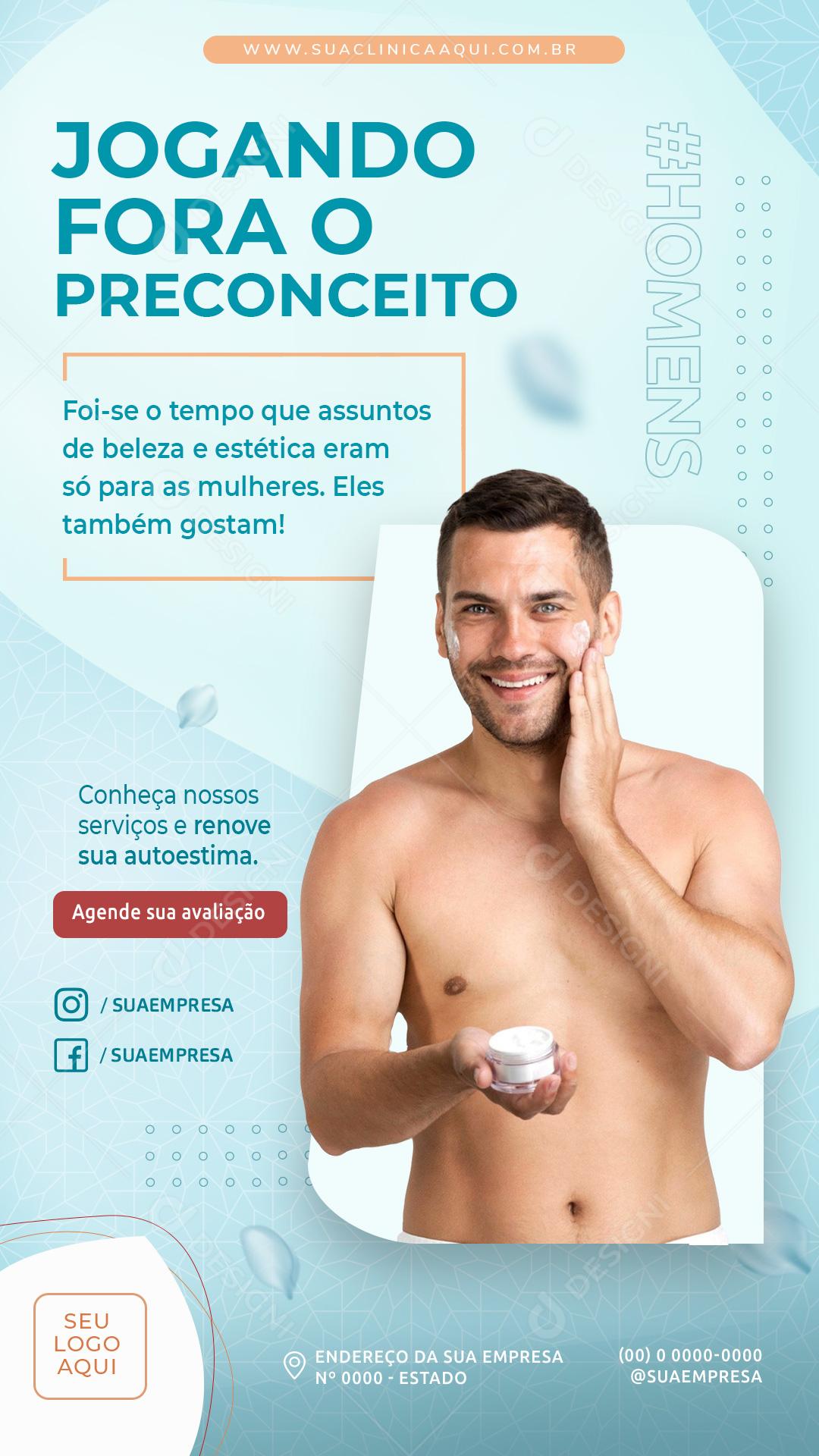 Post Story Clínica Jogando Fora o Preconceito Social Media PSD Editável