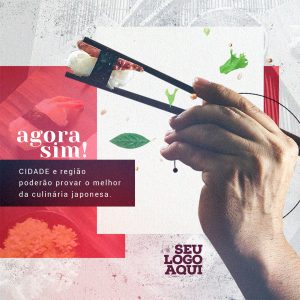 Post Feed Comida Japonesa Agora Sim Cidade e Região Social Media PSD Editável