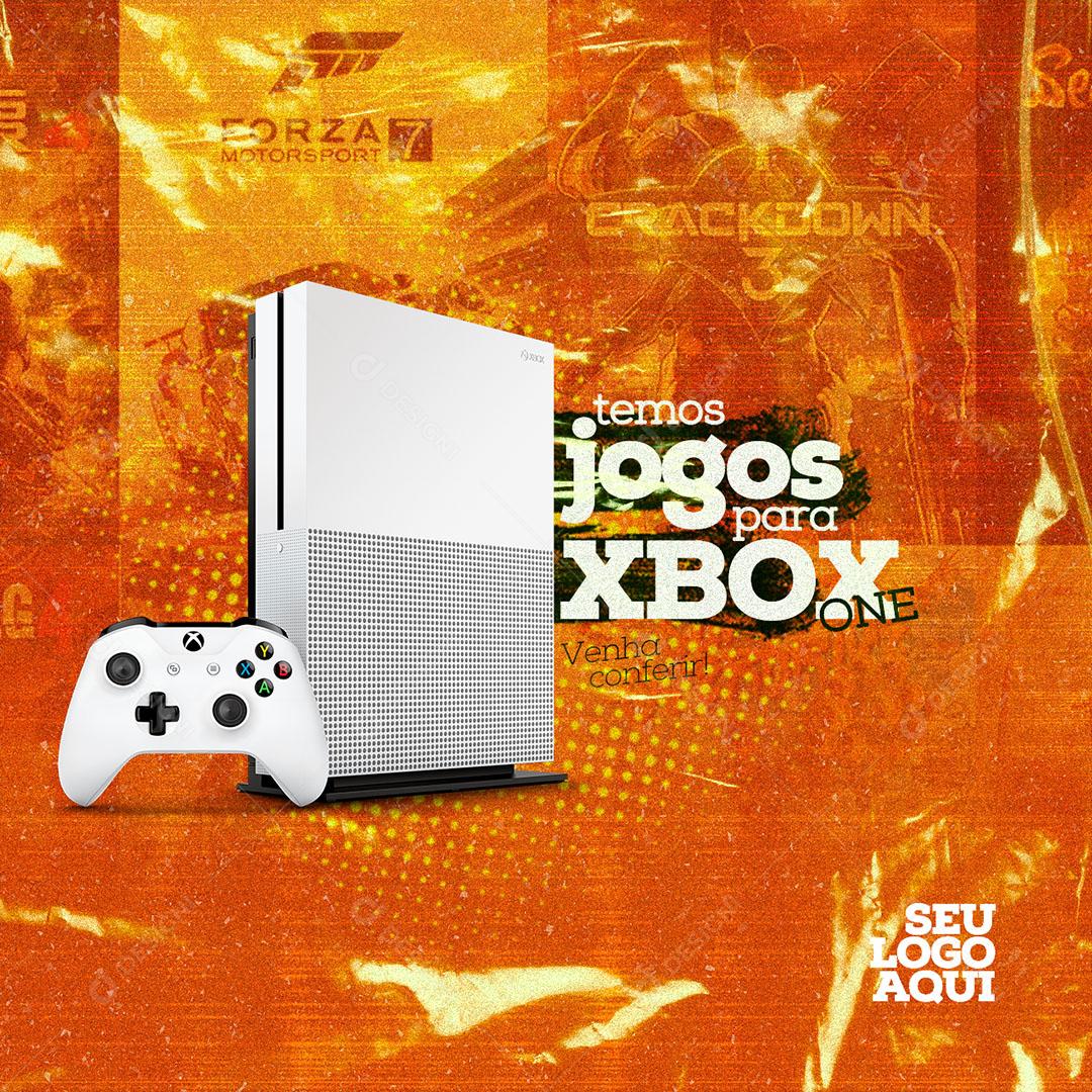Post Feed Loja Temos Jogos Para Xbox One Social Media PSD Editável