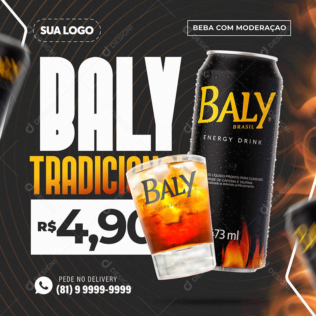 Baly Brasil Drink Energético Tradicional Social Media PSD Editável