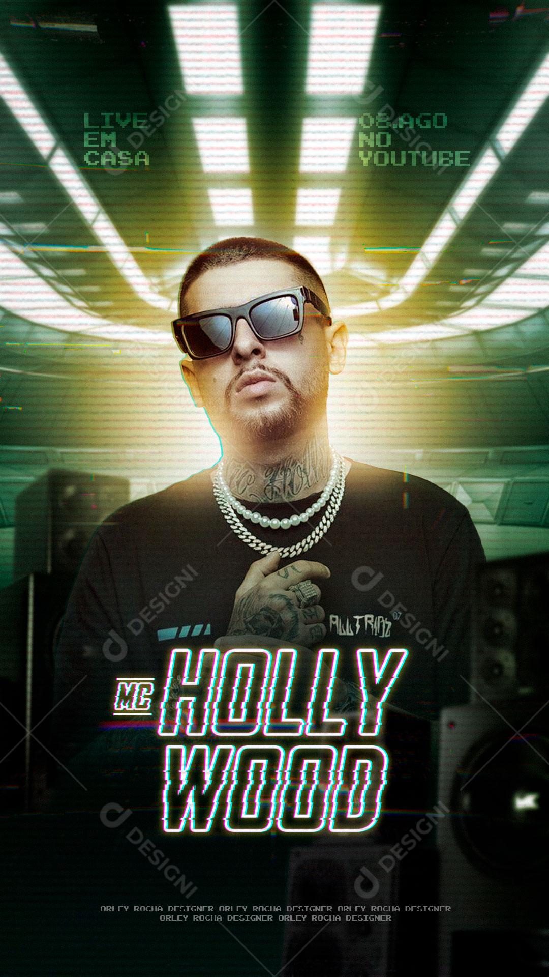 Flayer Live Em Casa Holly Wood Social Media PSD Editável