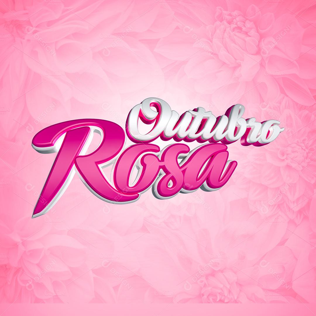 Selo 3D para Composição Outubro Rosa PSD