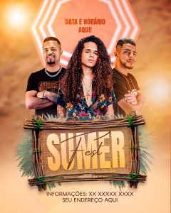 Flyer Show Evento Summer Fest Artistas Social Media PSD Editável