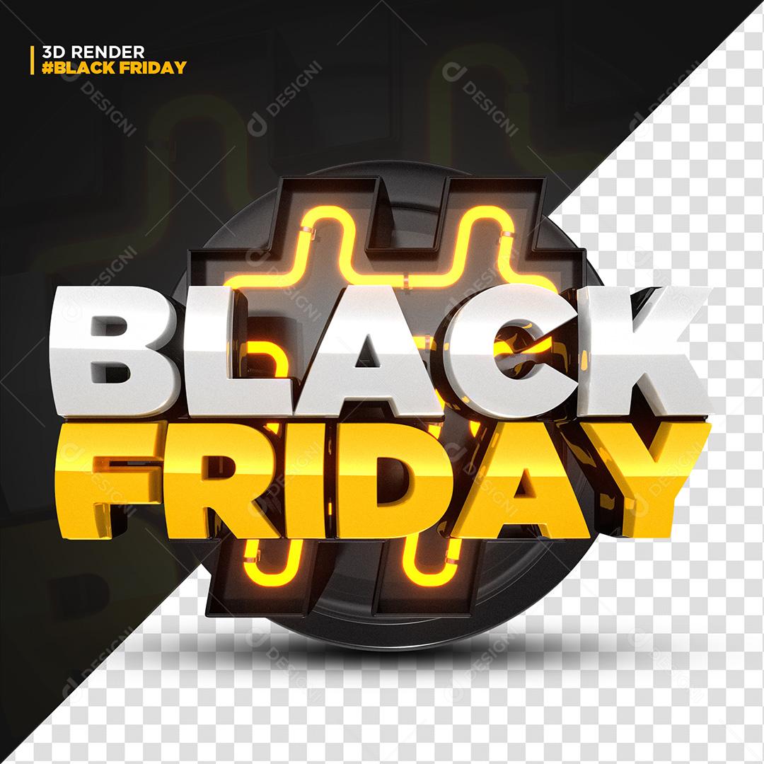 Selo 3D para Composição Black Friday PNG Transparente Sem Fundo