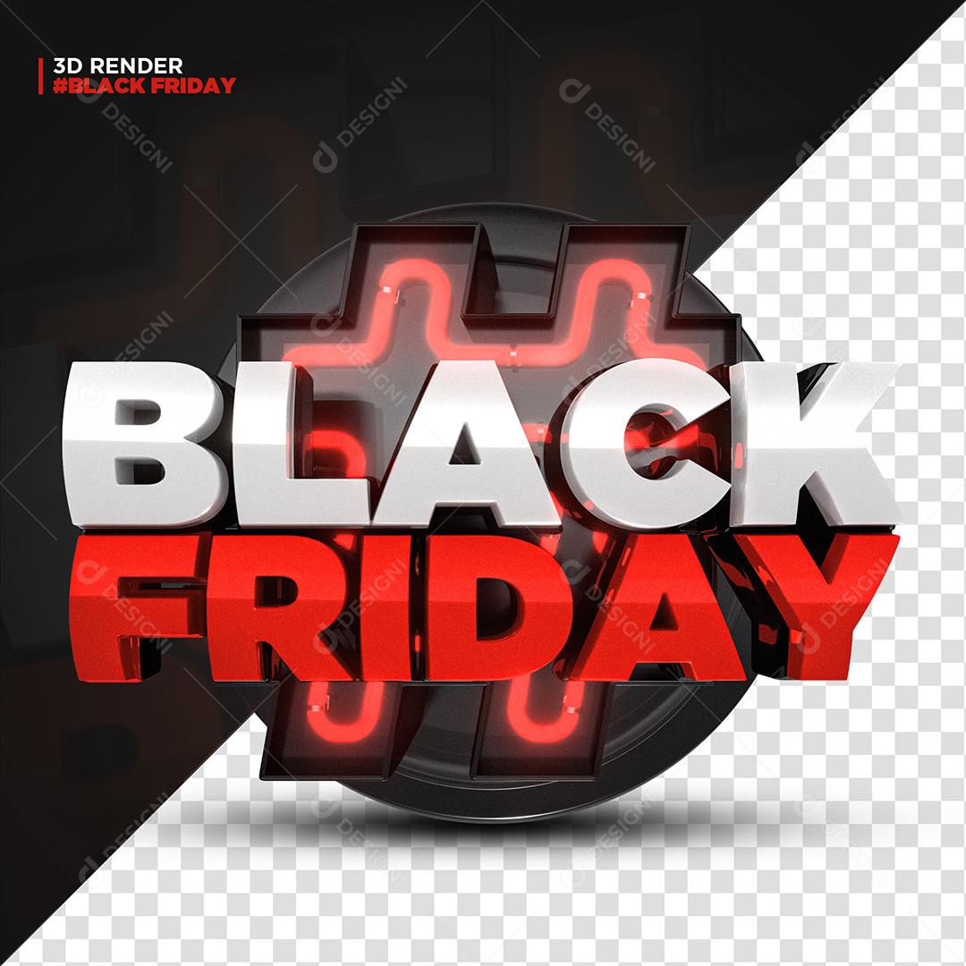 3Selo 3D para Composição Black Friday PNG Transparente Sem Fundo