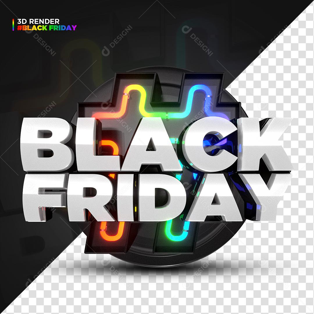 Selo 3D para Composição Black Friday PNG Transparente Sem Fundo