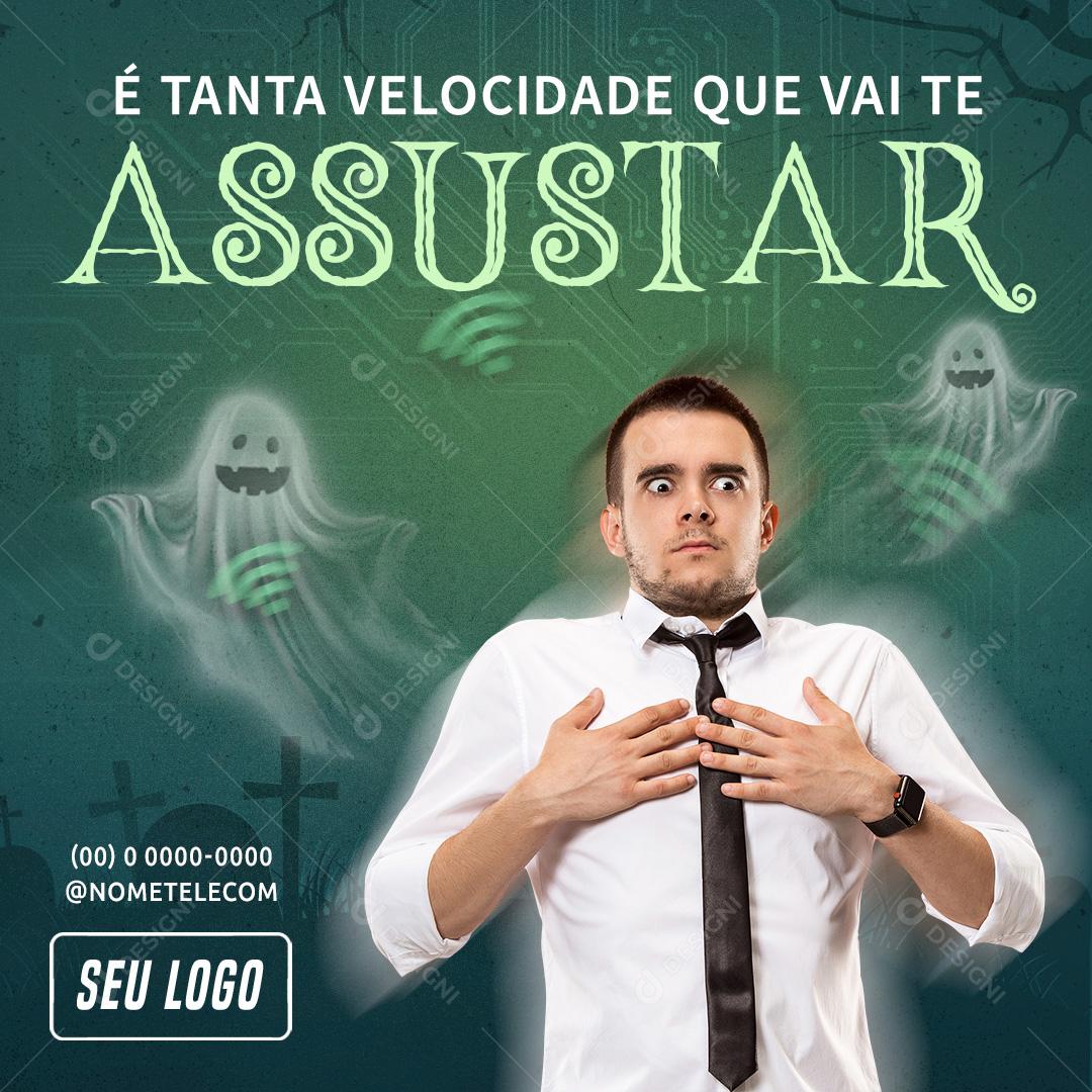 Post Feed Internet É Tanta Velocidade Que Vai te Assustar Social Media PSD Editável