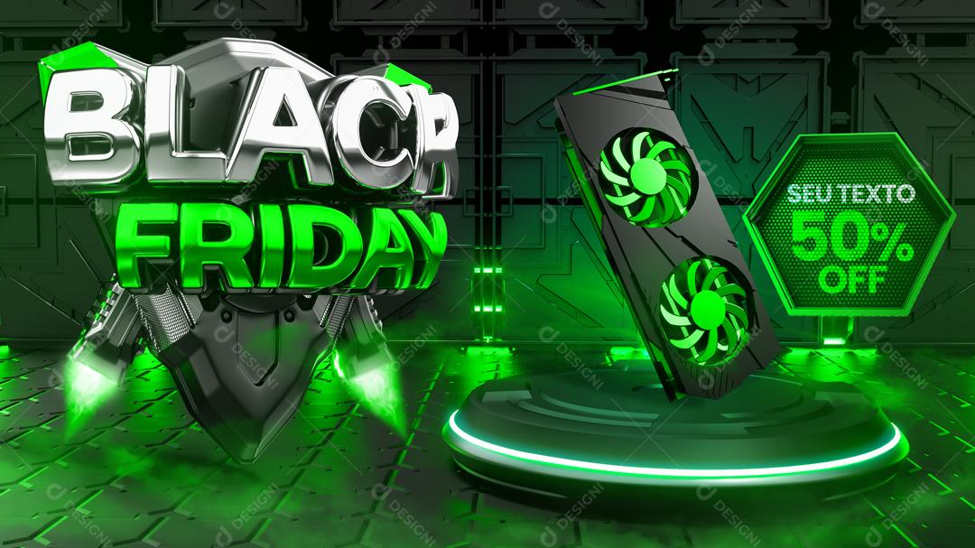 Post Banner Black Friday Produto Placa de Vídeo Social Media PSD Editável