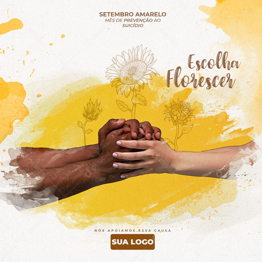 Post Feed Data Comemorativa Setembro Amarelo Social Media PSD Editável