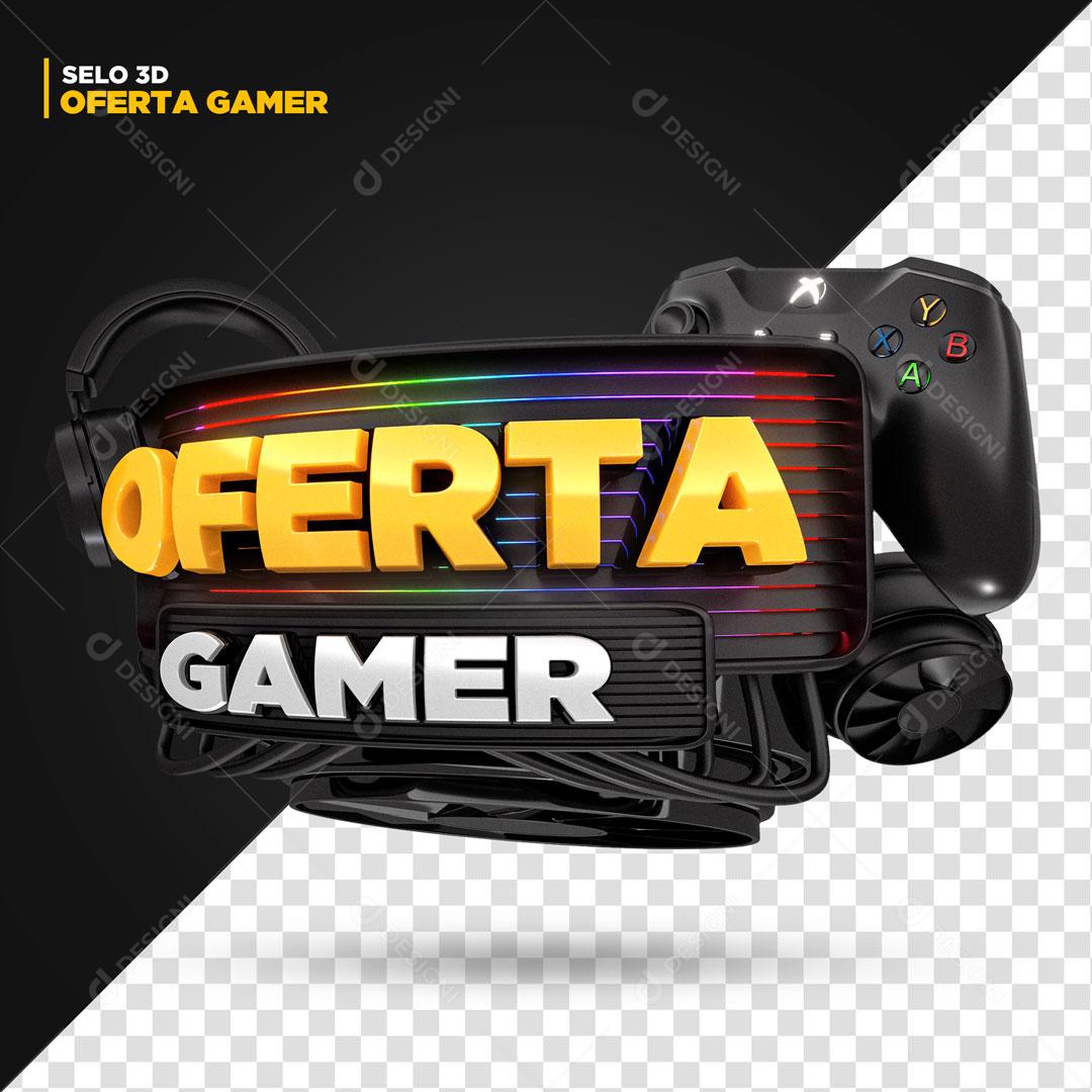 Oferta Gamer Selo 3D Para Composição PSD