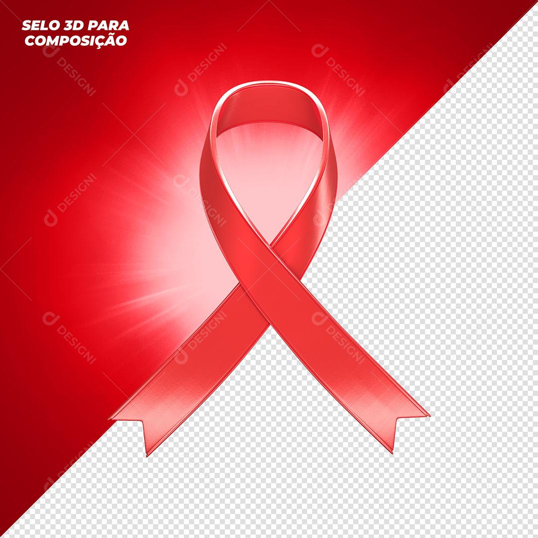 Laço Vermelho Elemento 3D Para Composição PNG Transparente