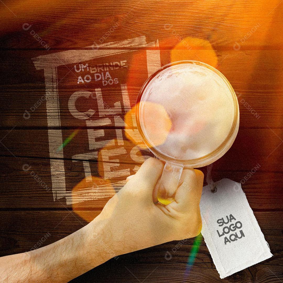 Post Feed Um Brinde Ao Dia dos Clientes Social Media PSD Editável