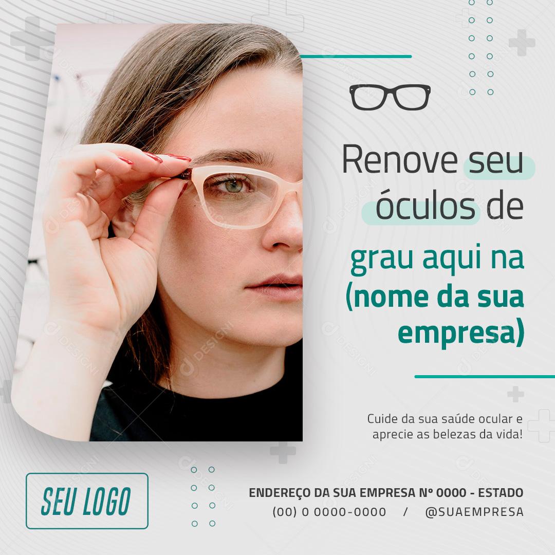 Renove Seu Óculos De Grau Aqui Social Media PSD Editável