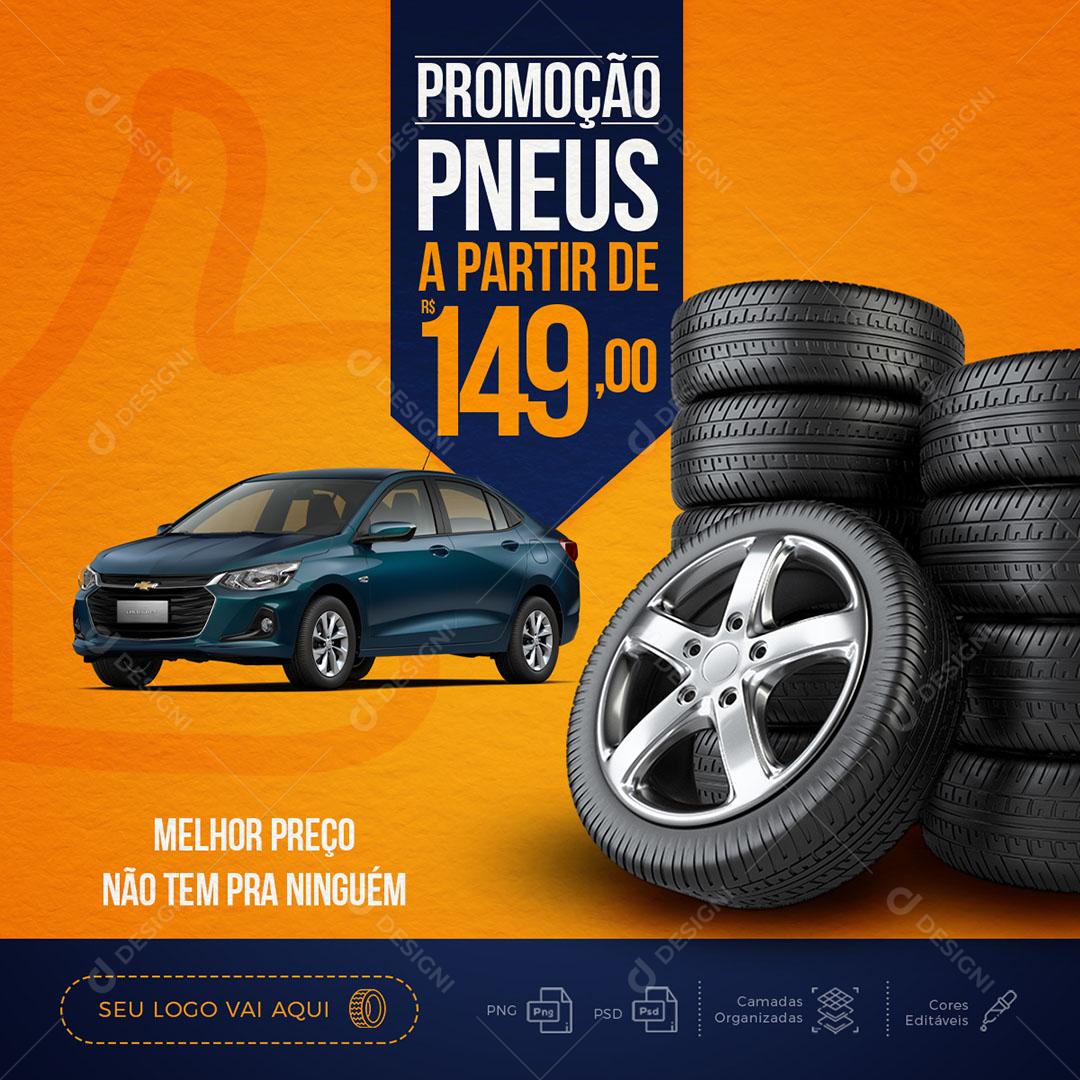 Post Feed Oficina Mecânica Promoção Pneus Social Media PSD Editável