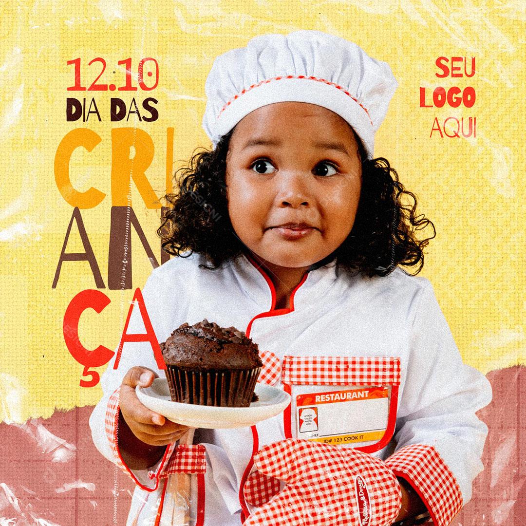 Post Feed Dia das Crianças Social Media PSD Editável