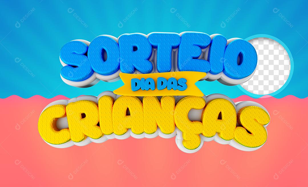 Selo 3D para Composição Sorteio Dia Das Crianças PNG + PSD