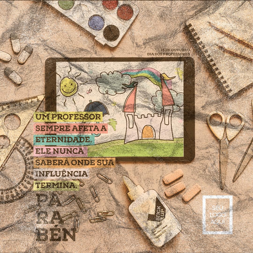 Parabéns Dia Dos Professores PSD Social Media Editável