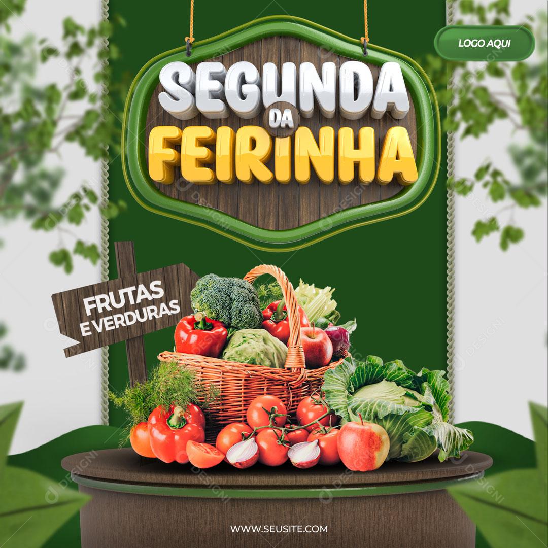 Post Feed Segunda da Feirinha Frutas e Verduras Social Media PSD Editável