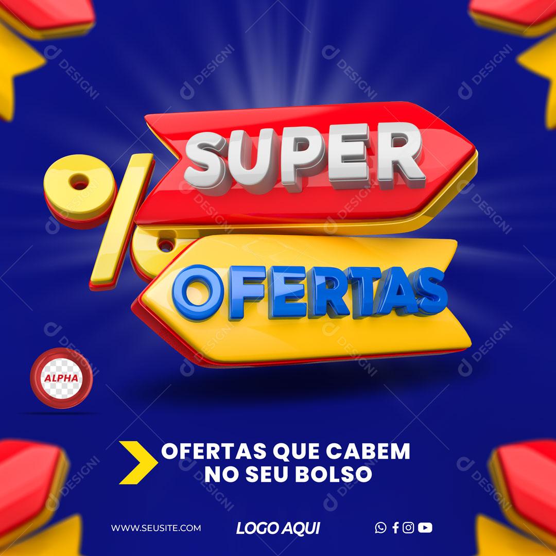 Super Ofertas Selo 3D Para Composição PSD Editável