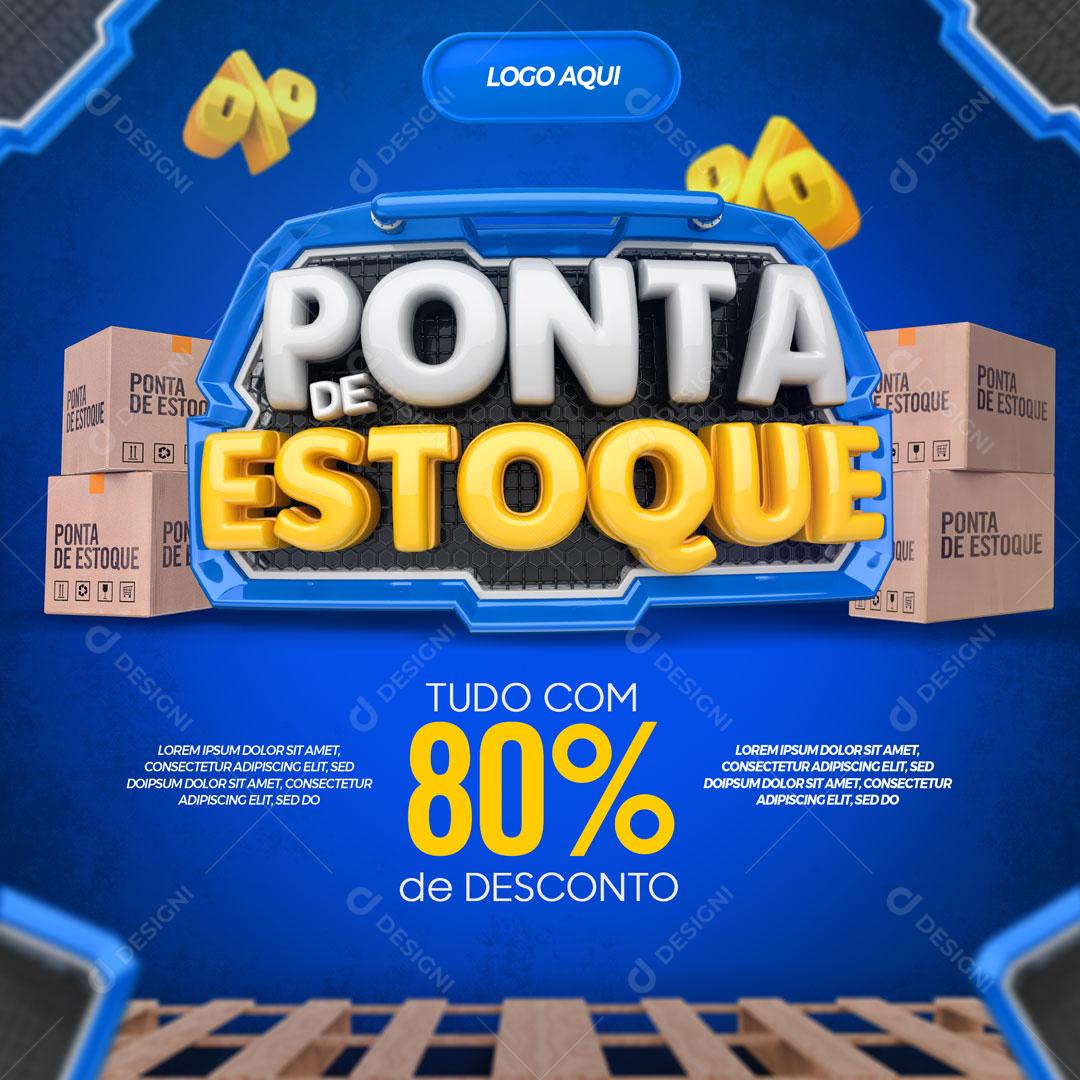 Ponto de Estoque Selo 3D Para Composição PSD Editável
