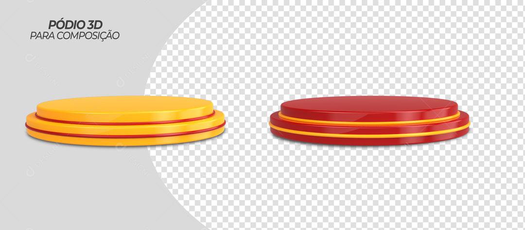 Pódios Varias Cores Elemento Para Composição PSD Editável