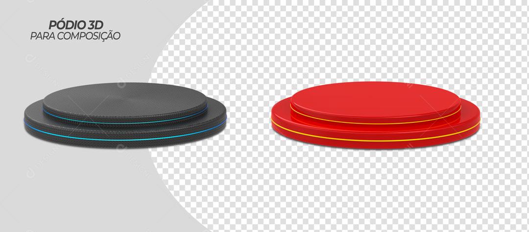 Pódios Varias Cores Elemento Para Composição PSD Editável