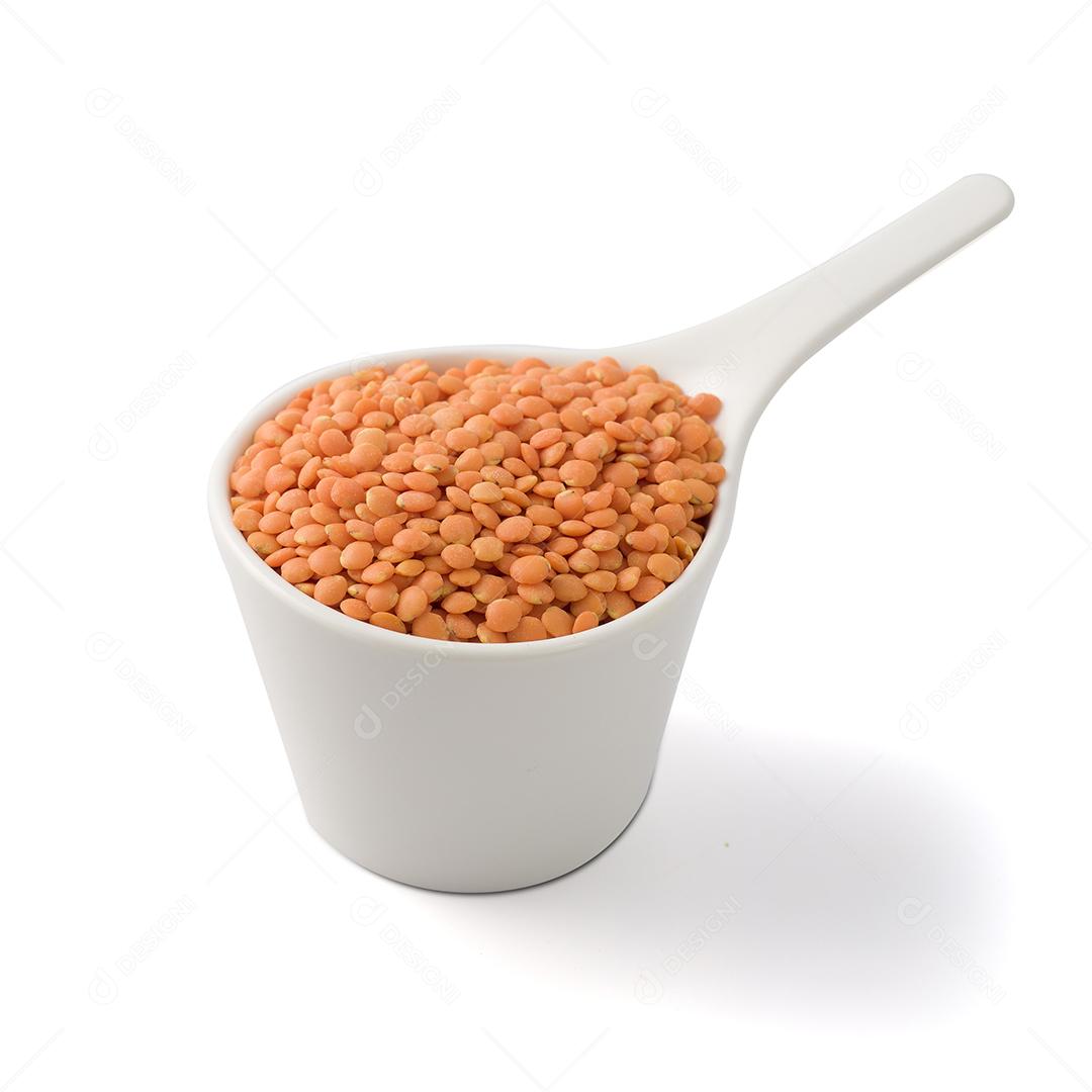 Copo Branco Cheio de Lentilhas Imagem JPG