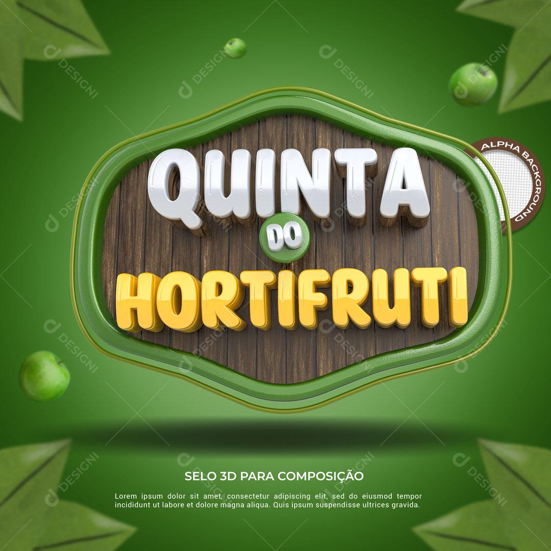 Quinta do Hortifruti Selo 3D Para Composição PSD Editável