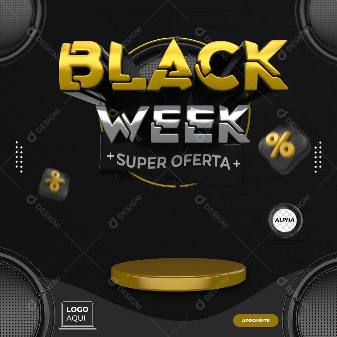 Post Feed Loja Black Week Super Oferta Pódio Base Social Media PSD Editável