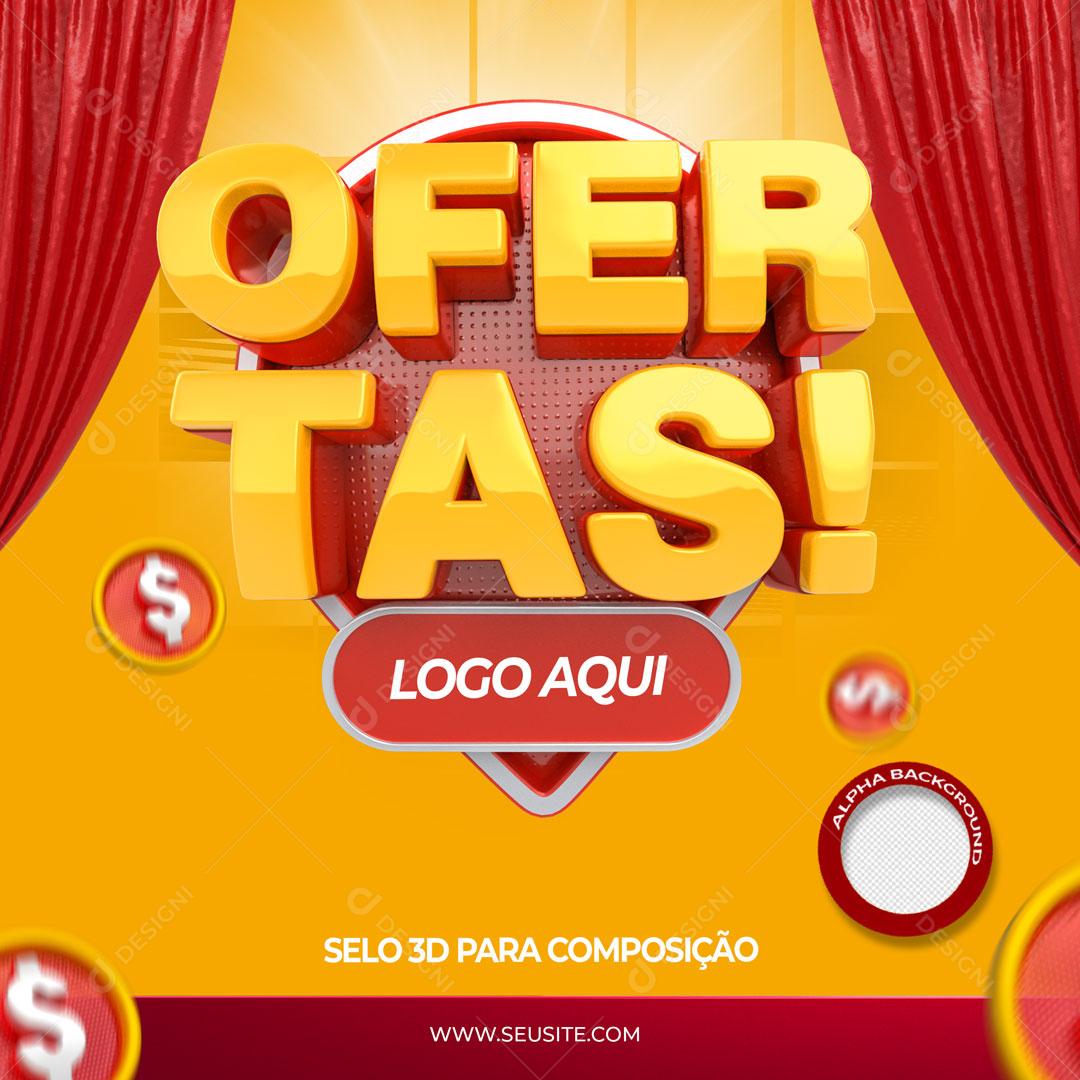 Ofertas Selo 3D Para Composição PSD Editável