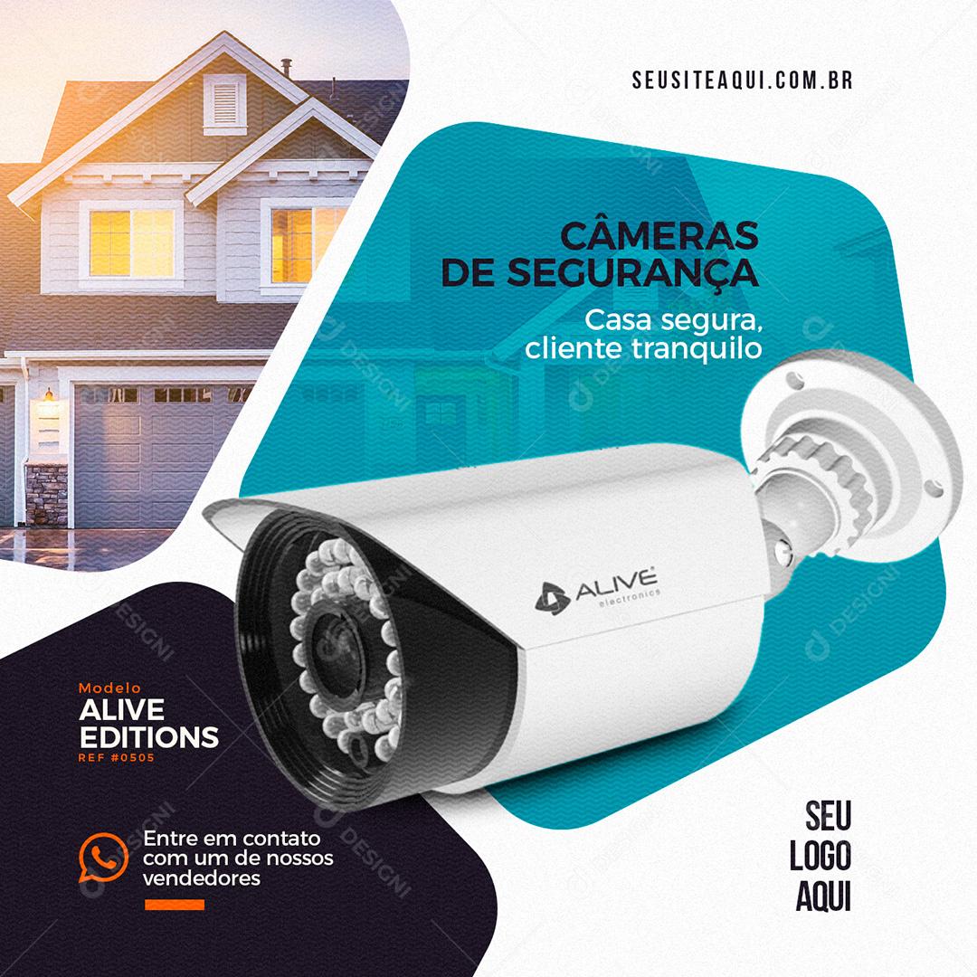 Câmeras de Segurança Social Media PSD Editável