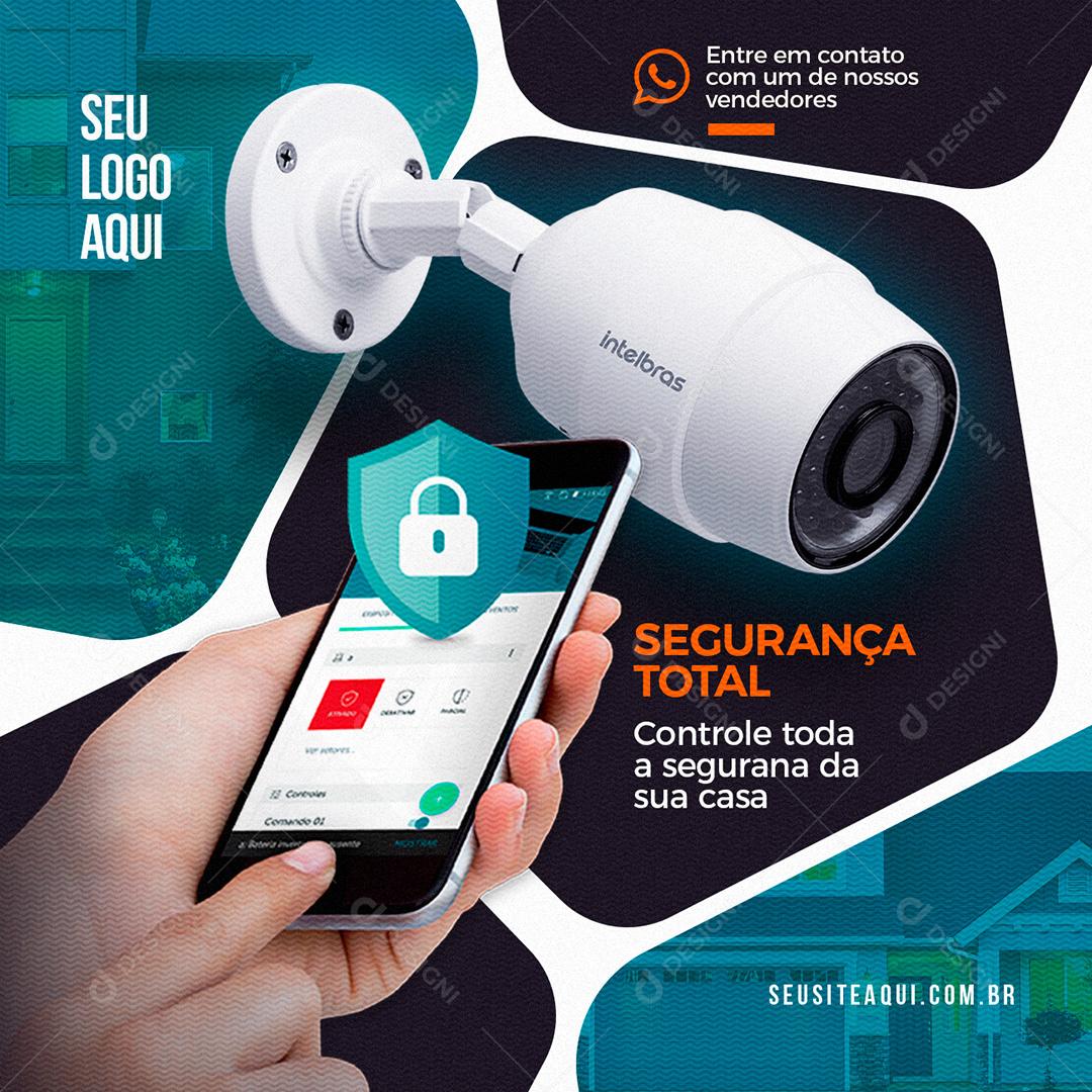 Segurança Total Câmera de Vigilância Social Media PSD Editável