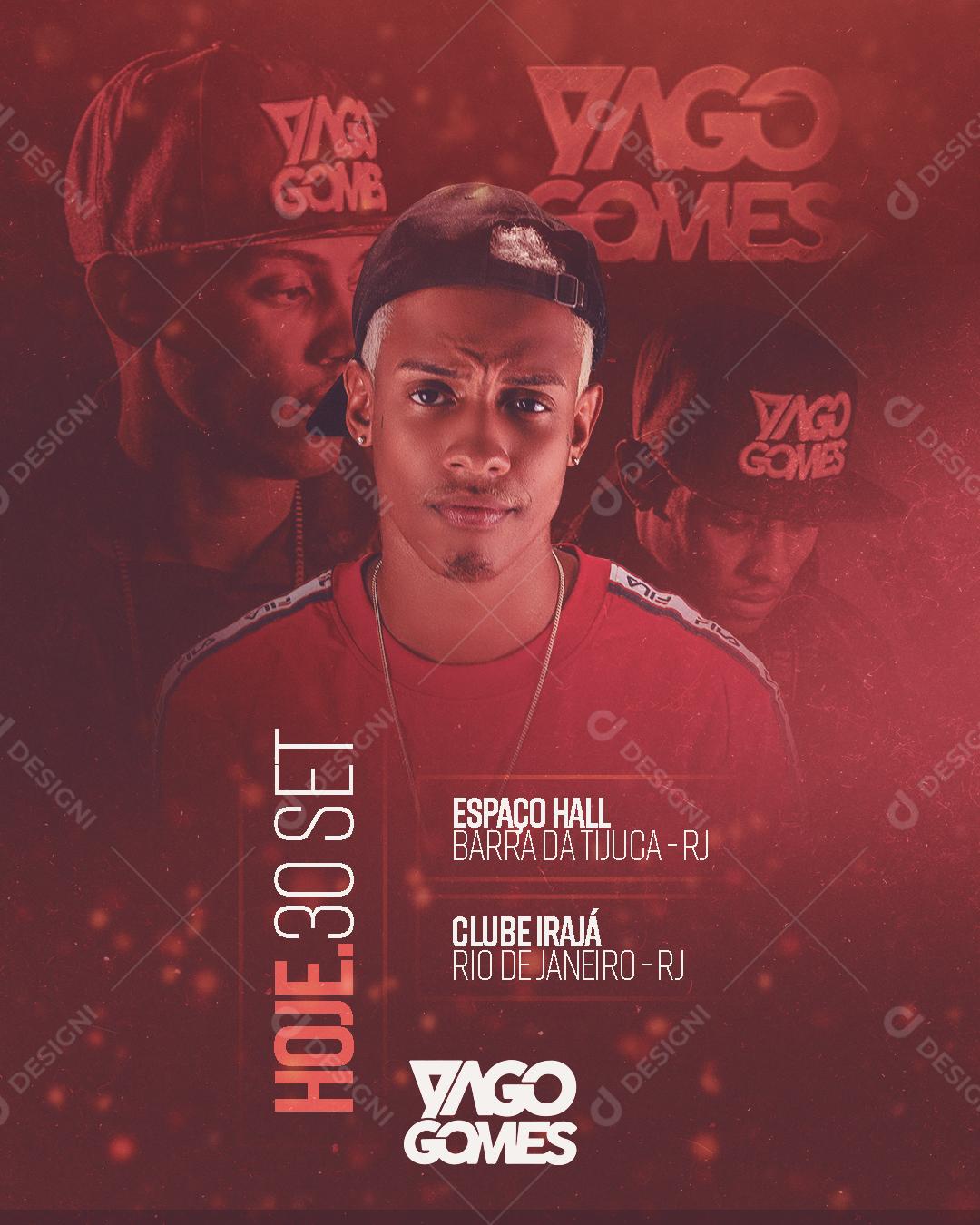 Flyer Agenda Yago Gomes Social Media PSD Editável