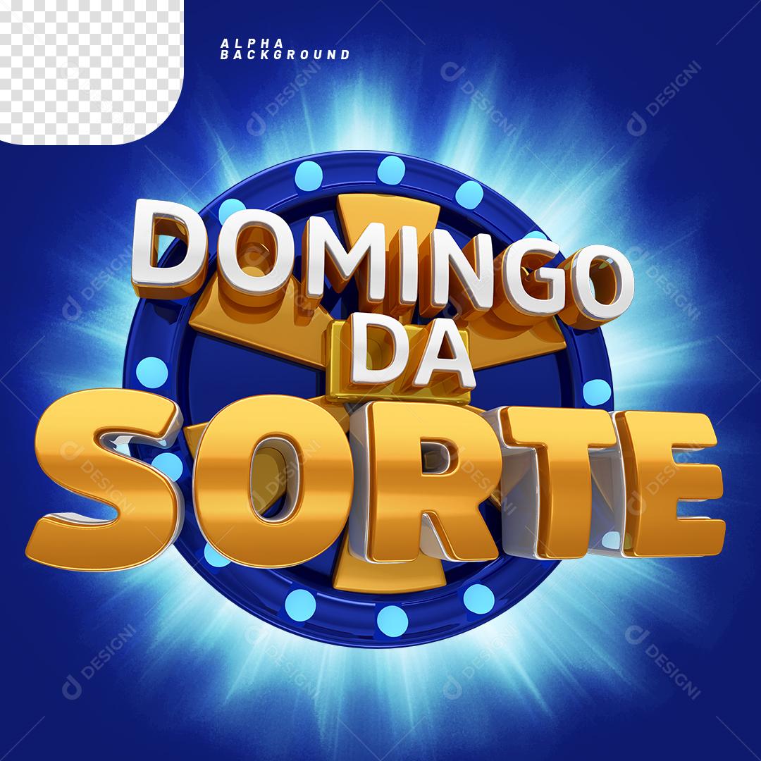 Domingo da Sorte Elemento 3D PNG Transparente Sem Fundo