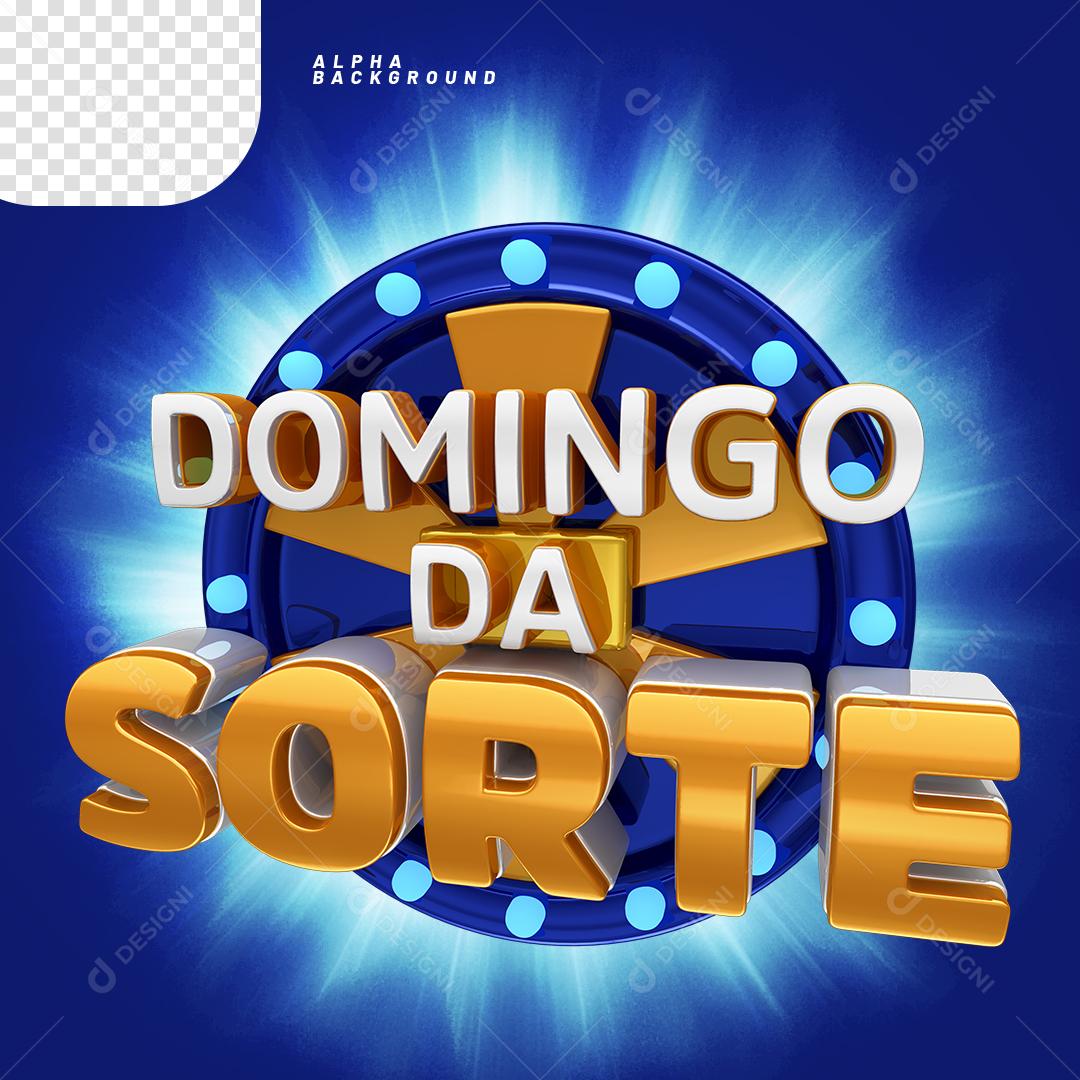 Domingo da Sorte Elemento 3D PNG Transparente Sem Fundo