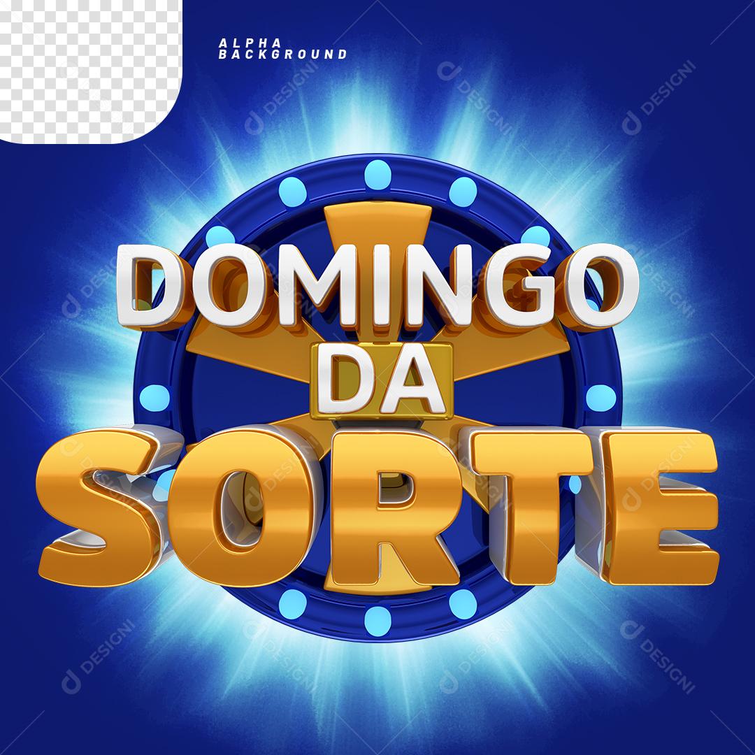 Domingo da Sorte Elemento 3D PNG Transparente Sem Fundo