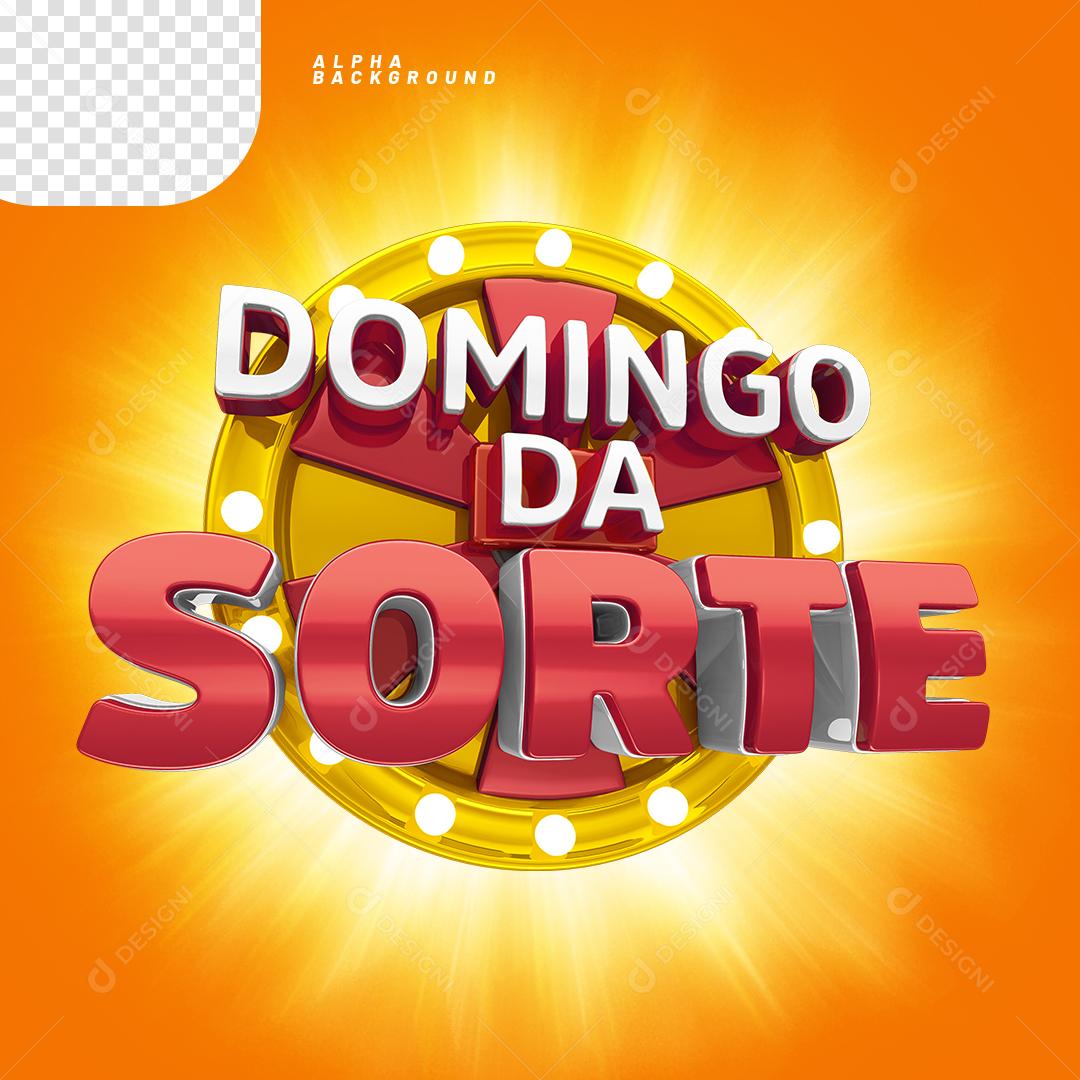 Domingo da Sorte Elemento 3D PNG Transparente Sem Fundo