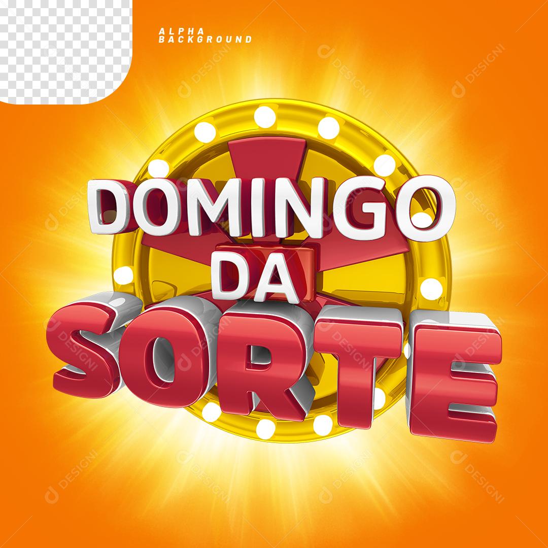 Domingo da Sorte Elemento 3D PNG Transparente Sem Fundo