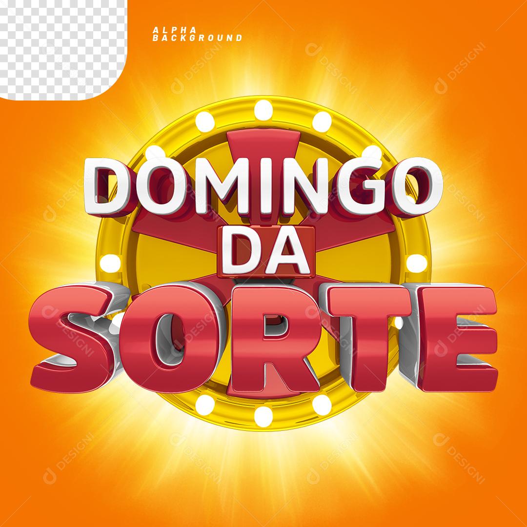 Domingo da Sorte Elemento 3D PNG Transparente Sem Fundo