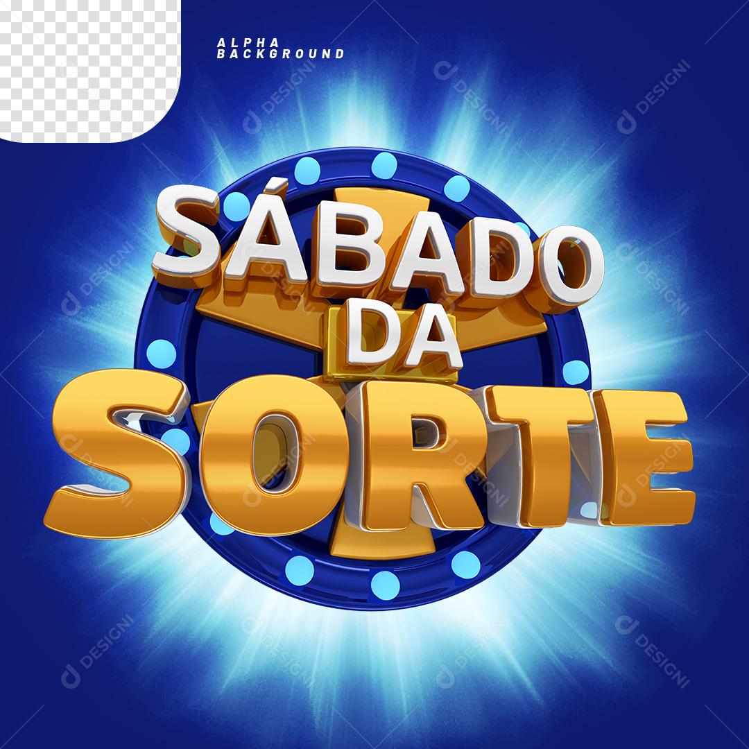 Sábado da Sorte Elemento 3D PNG Transparente Sem Fundo