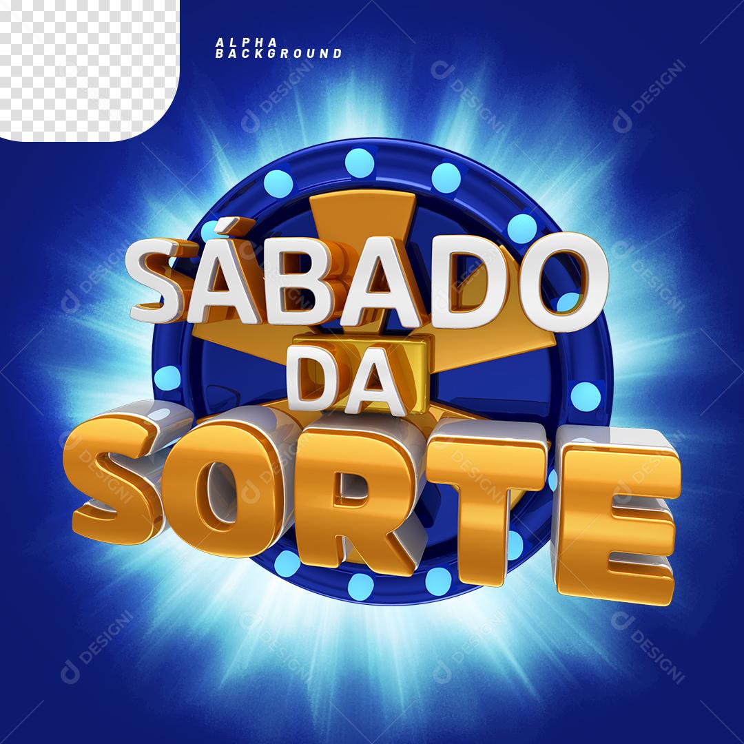 Sábado da Sorte Elemento 3D PNG Transparente Sem Fundo