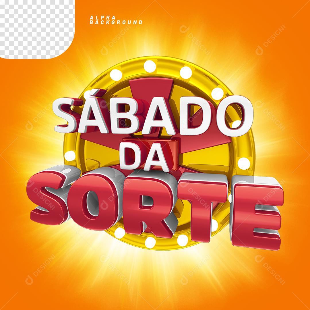 Sábado da Sorte Elemento 3D PNG Transparente Sem Fundo