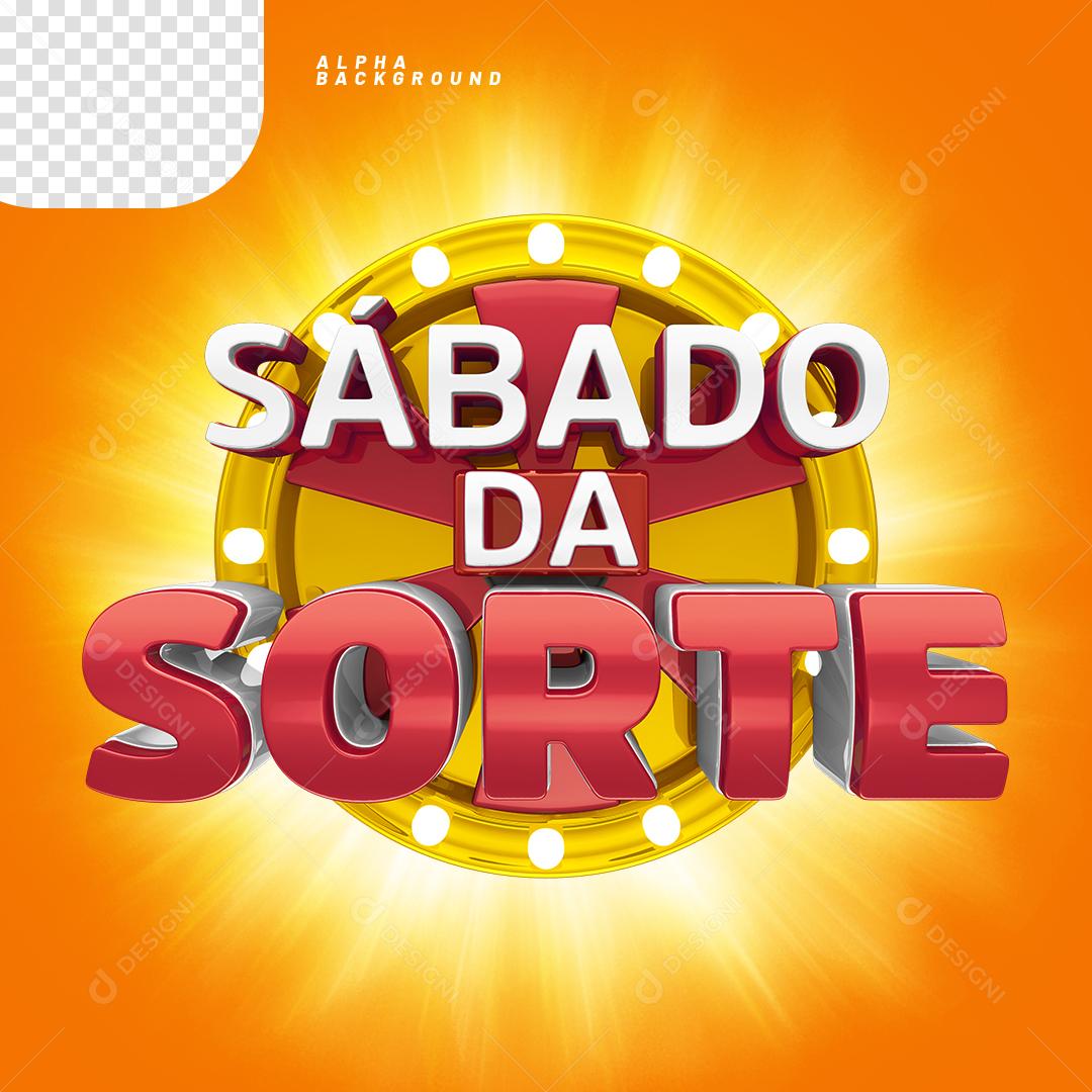 Sábado da Sorte Elemento 3D PNG Transparente Sem Fundo