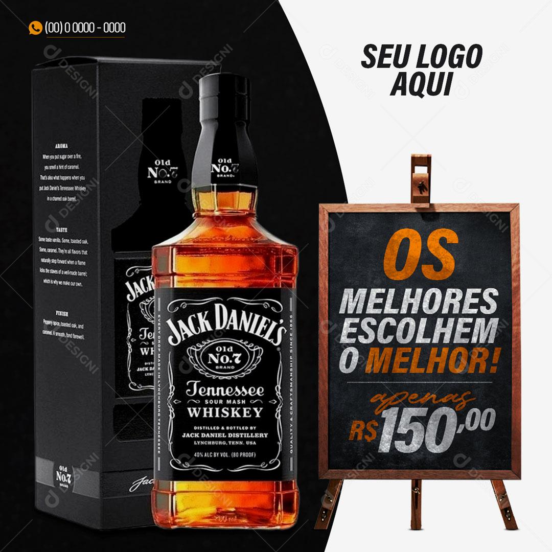 Post Feed Distribuidora Whisky Jack Daniels Social Media PSD Editável