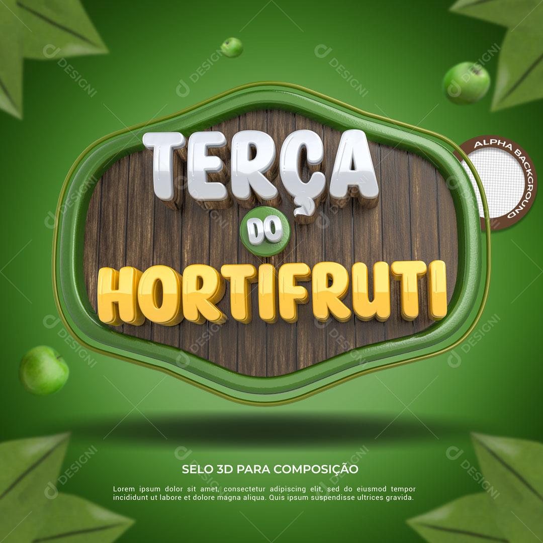 Terça do Hortifruti Selo 3D Para Composição PSD Editável
