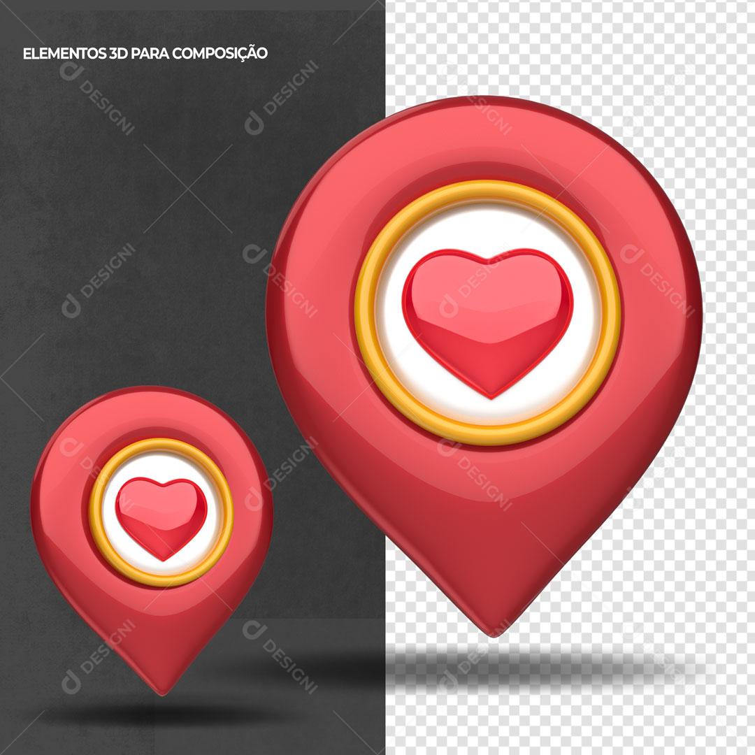 Pin de Localização Elementos 3D Para Composição PSD Editável