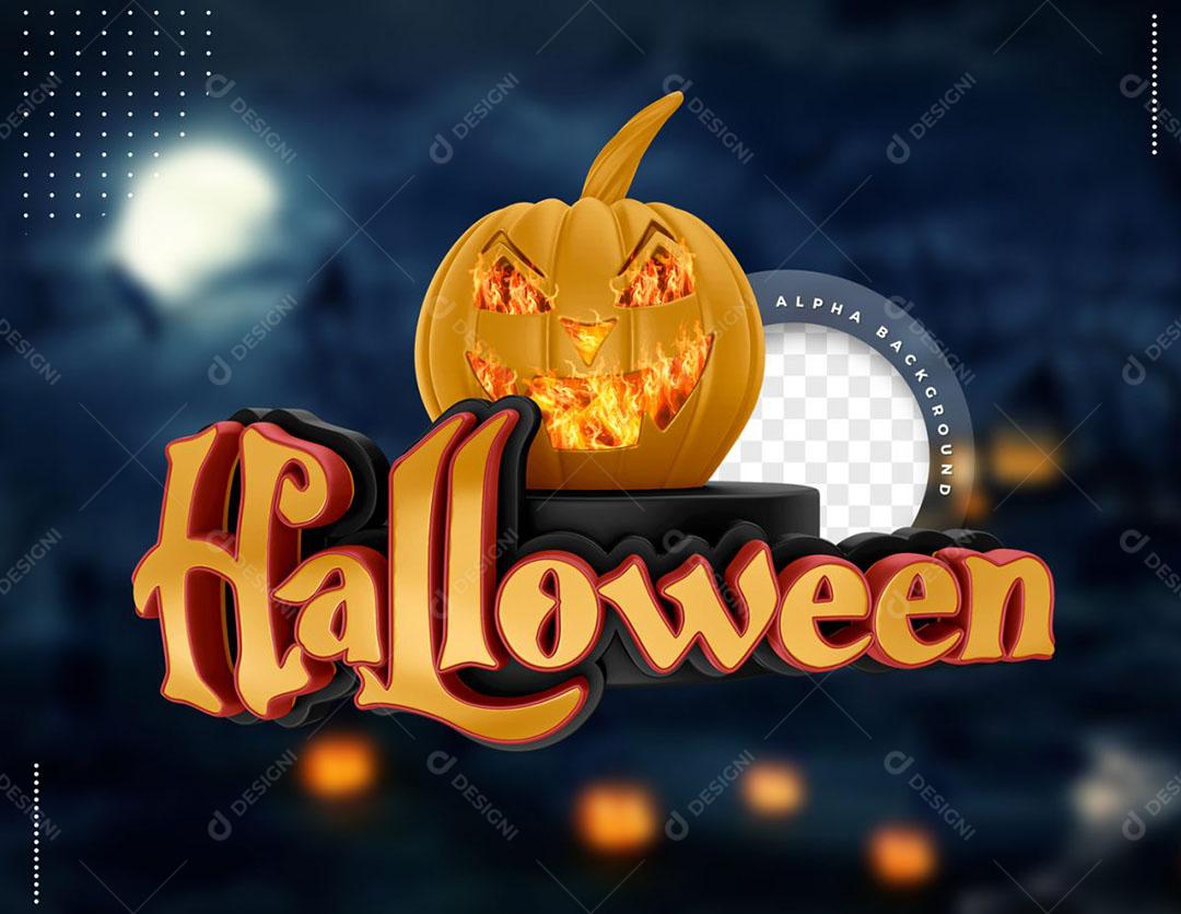 Halloween Selo 3D Para Composição PSD